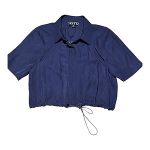GSTQ Navy Blue Cropped Top